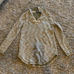 Green Lace Up Swearshirt